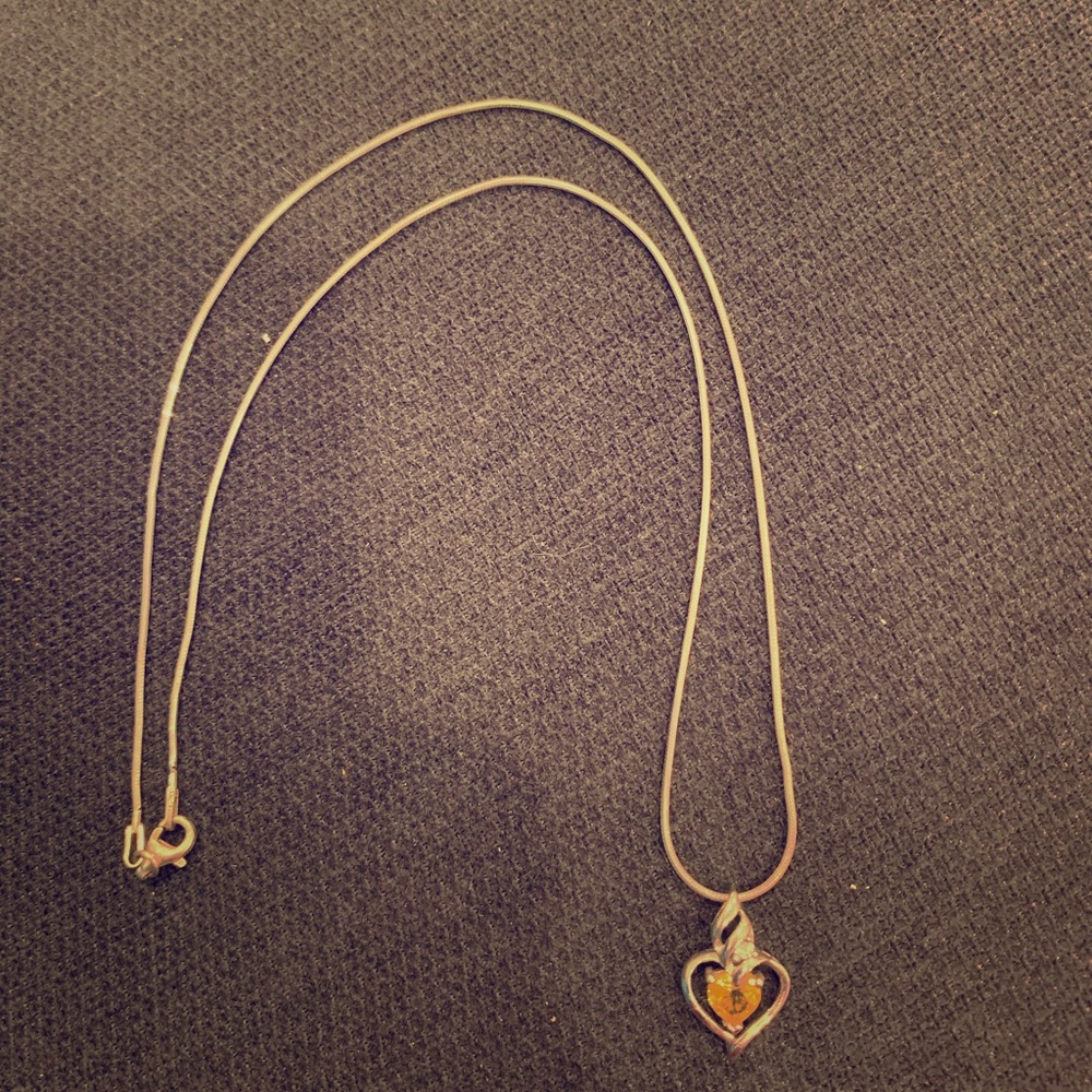 Sterling silver November birthstone necklace